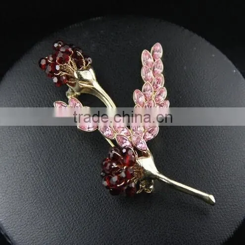 Red cz Diamond Alloy Wholesale Brooch photo-2