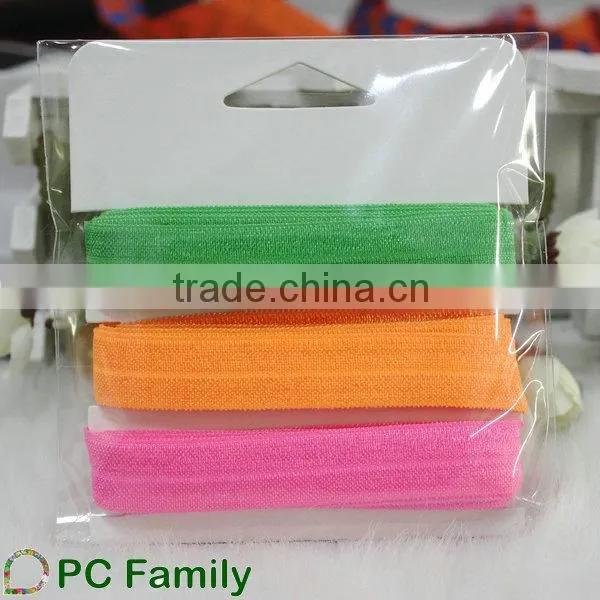 6 Yards Packing Colorful Fold Over Elastic Ribbon Set photo-3