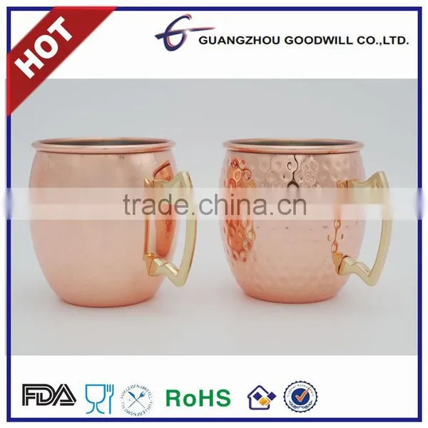 2016 FDA Safe Stainless Steel Hammered Copper Plated Moscow Mule Mug photo-3