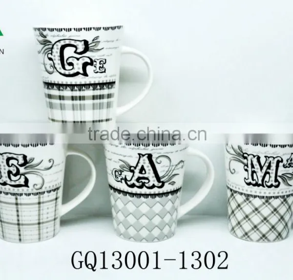 340CC Beer Fine Bone China Mug Round Shape With Printed and Bulk Packing Cheap Sale photo-3