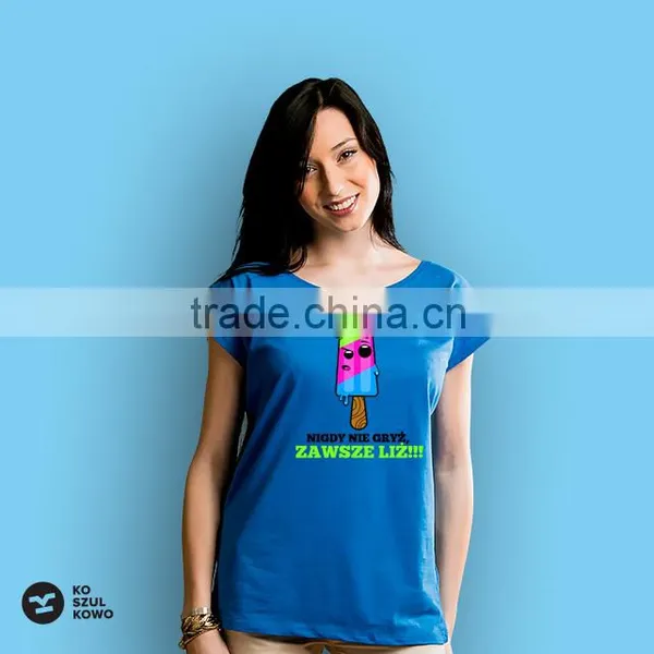 2016 Female Lady Printed Custom Design Women T-shirt Printing Logo DTG OEM Service Screenprint Transfer photo-2
