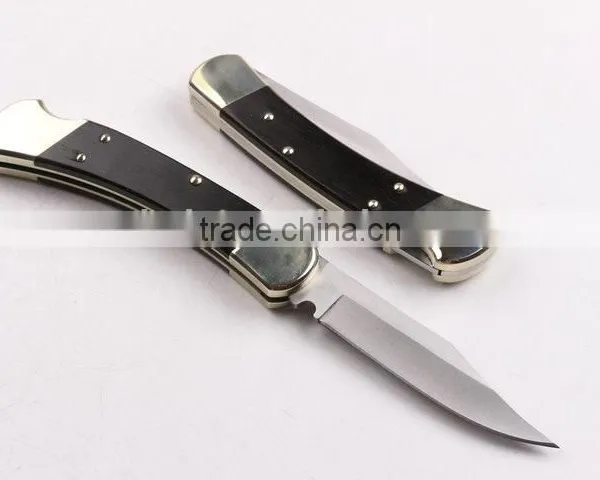 OEM 440 Stainless Steel Folding Backlock Knife With Brass Handle photo-2
