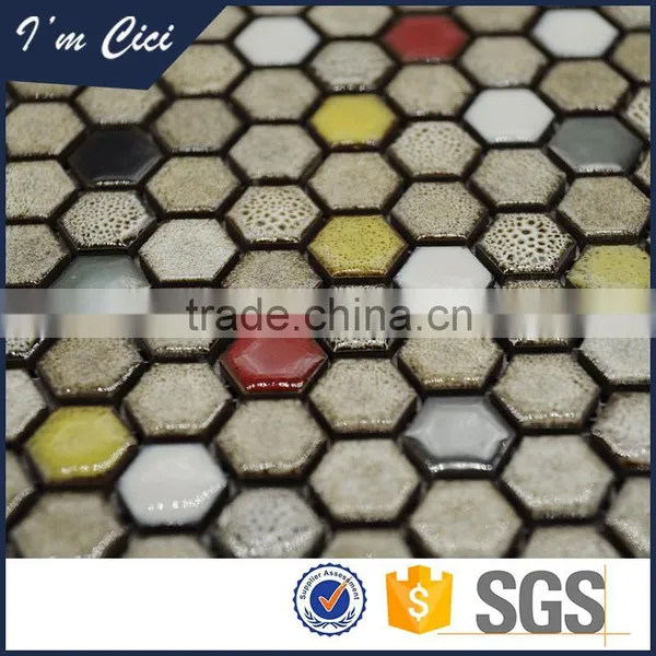 Latest Handmade Hexagon Ceramic Mosaic Tile
