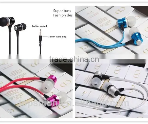 2015 New Products Hot Selling Earphone Colorful In-ear Earphones With Flat Cable photo-3