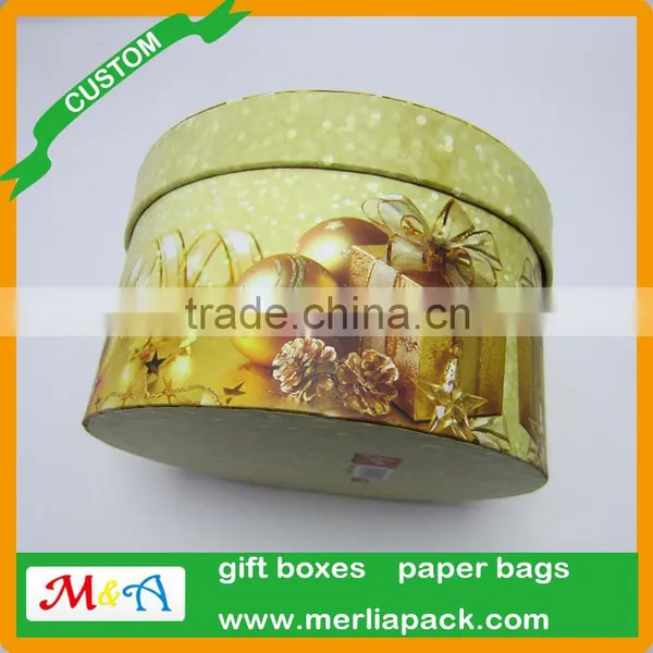 Round Christmas Storage Box Xmas Light the Bible Book Storage Oval Paper Mache Box photo-2
