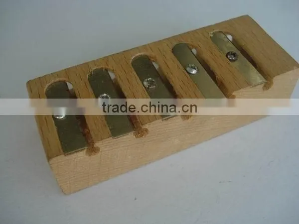 New Multi-function Five Holes Wooden Big Pencil Sharpener photo-4