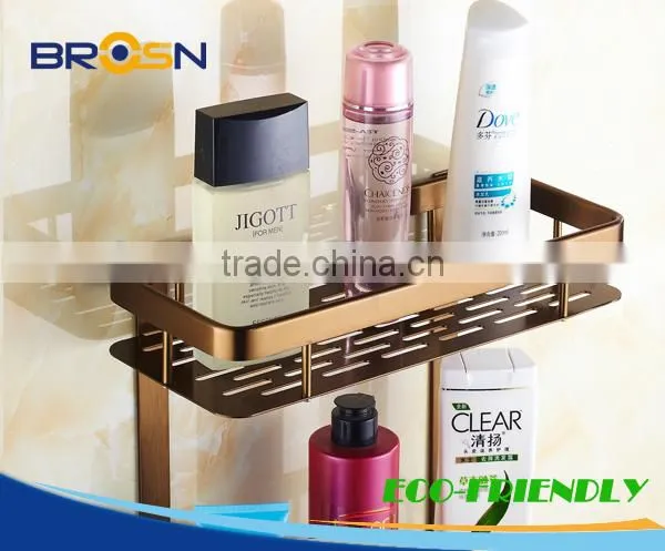 NINGBO High Quality Wall Mounted Bathroom Double Shelf /Bronze - Color #16052
