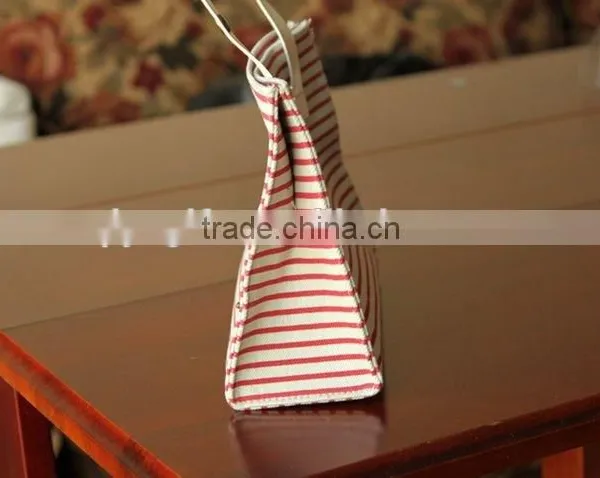 Wenzhou Cangnan Wholesale Canvas Triangle Stripe Colored Pencil Case for School With Button photo-4