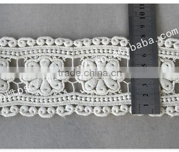 Newest Design 8cm Width Flowers Embroidery Cotton Lace Trim Wholesale photo-6