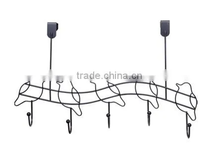 Store More Heavy Duty Over the Door Black 5 Hooks Organizer Rack photo-2