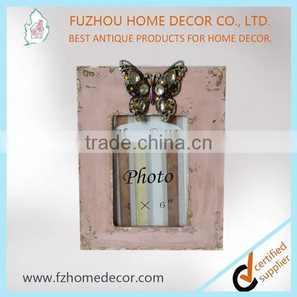 Wooden Photo Frame With Love Letter and Metal Butterfly Decor photo-2