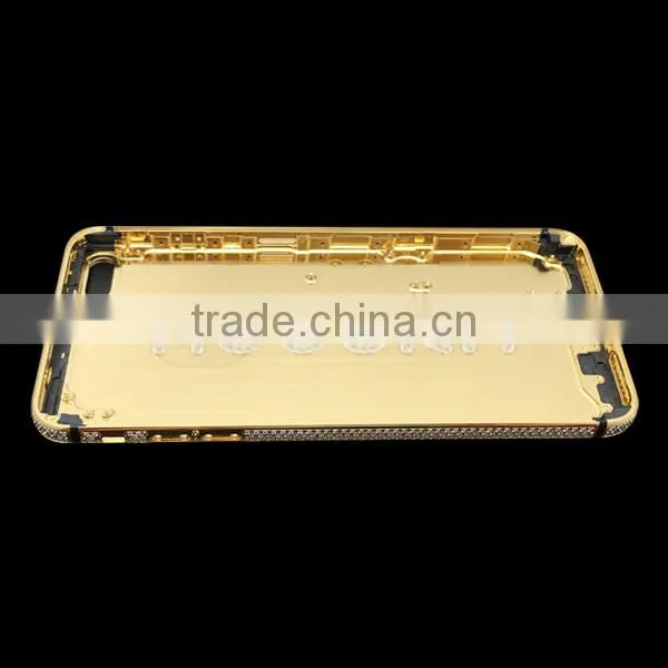 Luxury 24k Gold Plated Zircon Back Housing for IPhone 7 Plus Gold Diamond Back Cover photo-6