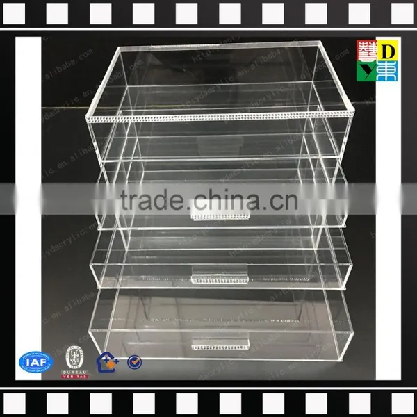 2016 HIGH TRANSPARENT ACRYLIC MAKEUP ORGANIZER 4 COMPARTMENTS WITH LIPSTICK HOLDER photo-3