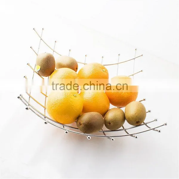 Chromed Steel Silver Fruit Basket WI0073 - Kitchen 40cm * 10cm Wire Stand photo-2