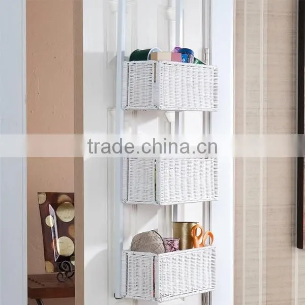 3 Tiers Over the Door Plastic Basket Storage Set Hanging Storage Basket