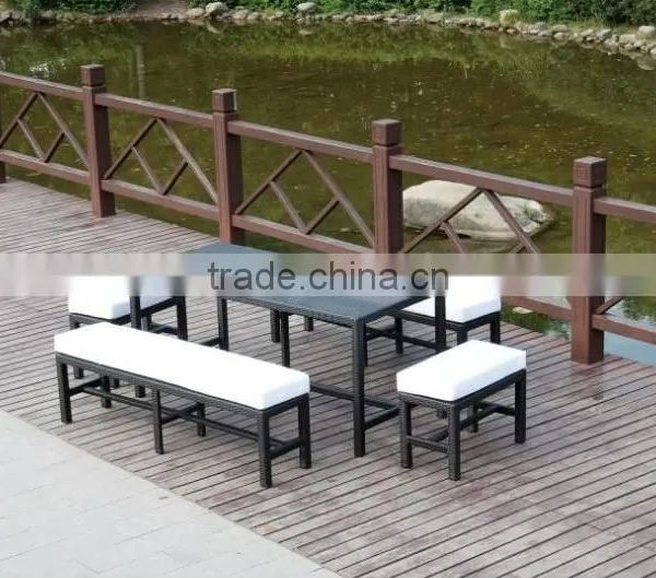 Aluminum Frame Rattan Table and Chair Dining Set for Garden photo-3