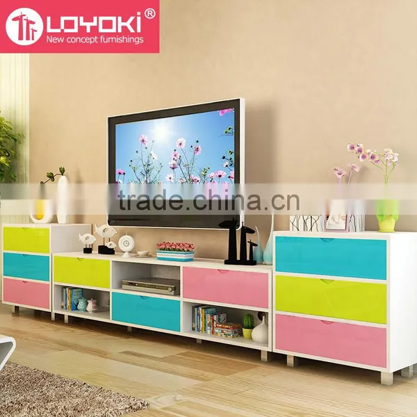 Hot Sale Home Furniture Mordern Simple MDF Wood TV Media Stand With Drawer Storage Cabinet photo-5