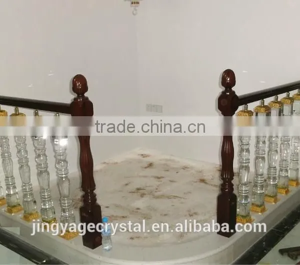 Jingyage Custom Modern New Designs Crystal Stair Balusters Home Stair Decoration Railing Crystal Balustrade Modern Spiral Stair photo-3