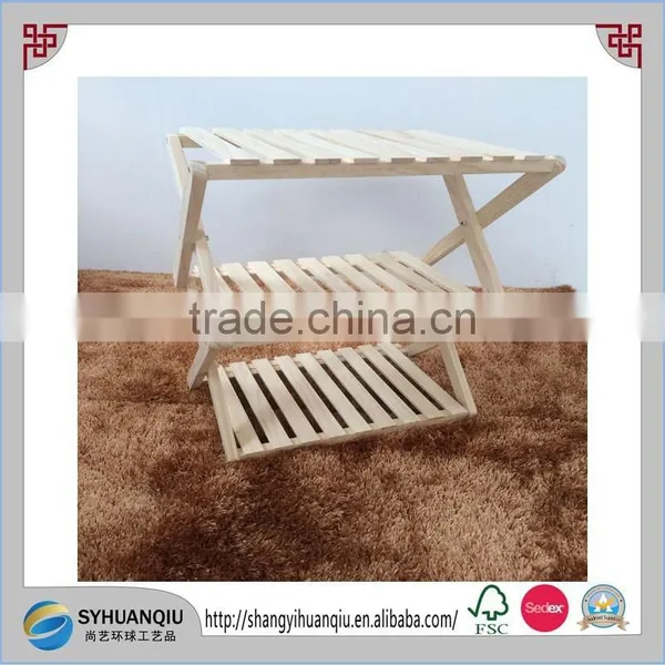 Unfinished Wooden Folding Pinic Shelf With 3 Lattices photo-3