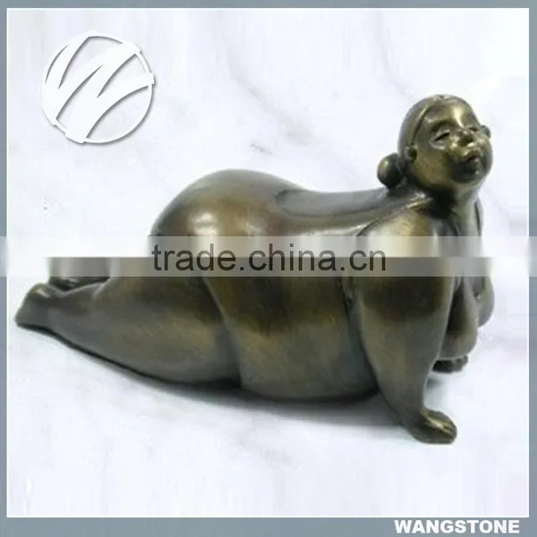 Gallery Art Bronze Sculpture Yoga Fat Lady photo-2