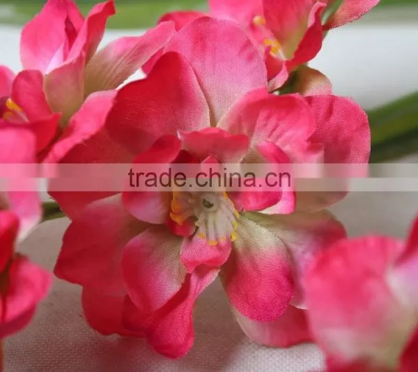 Two Branches Handmake Artificial Fabric Orcihd for Decoration photo-5