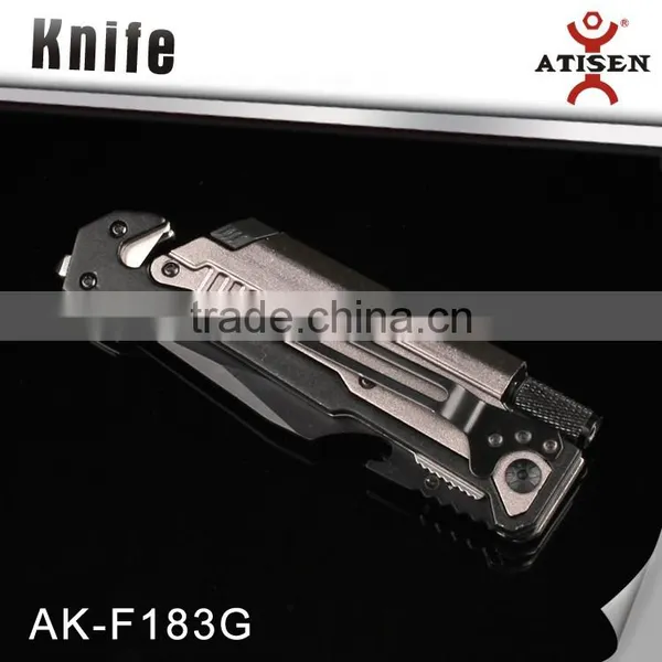 Top Quality Tactical Folding Knife 3Cr13+Aluminium Camping Knife With LED Car Glass Breaker Belt Cutter Fire Start Tools photo-3