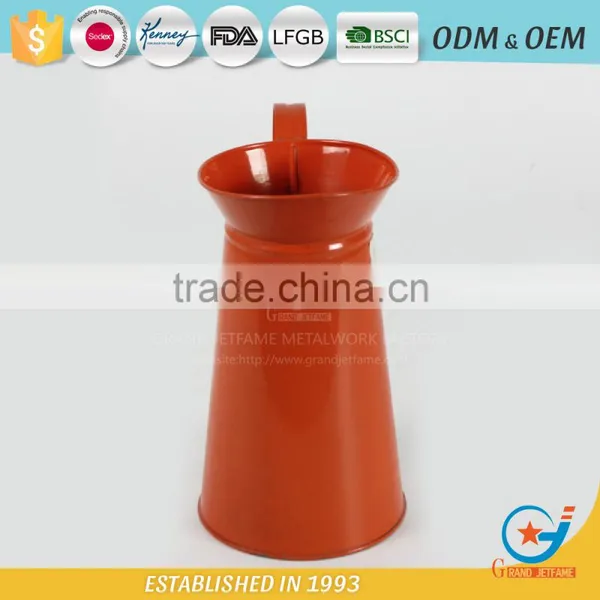 Homeware Galvanized Powder Coating Orange Water Metal Jugs With Handles Jug for Flower photo-4