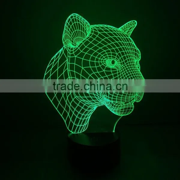 2016 OEM Factory Price Custom Logo C3D Optical Illusion Night Touch Switch LED Desk Table Light Lamp photo-5