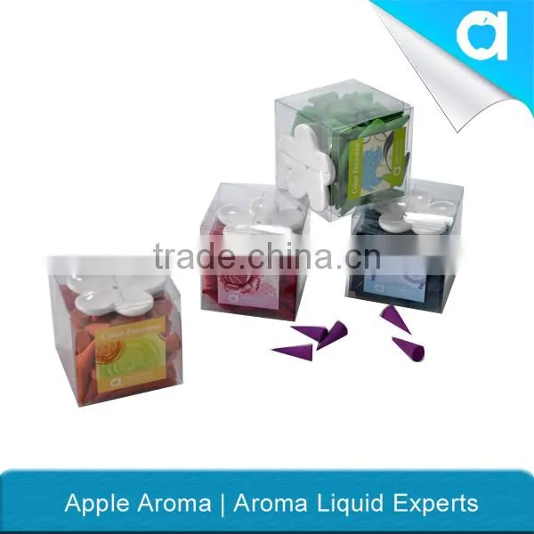 Raw/Scented/Fragrance Incense Cones in PVC Box With Ceramic Holder