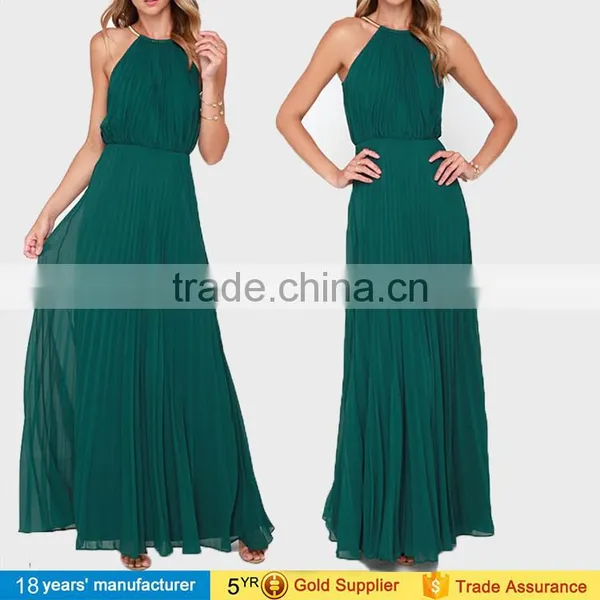 Elegant Casual Cheap Bridesmaid Vestido de Festa Pleated A-Line Chiffon Formal Party Long Wedding Evening Maxi Dresses for Women photo-2