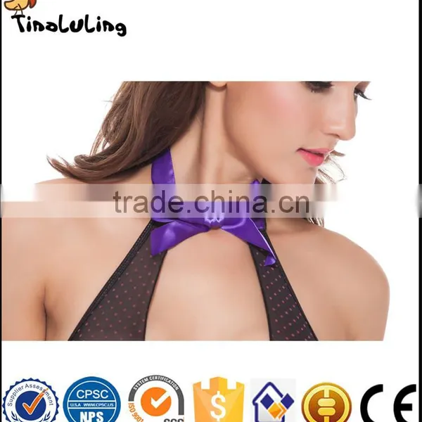 Hot Sexy Lingerie Black Transparent Erotic Women Wear Babydoll Dress Manufacture photo-3