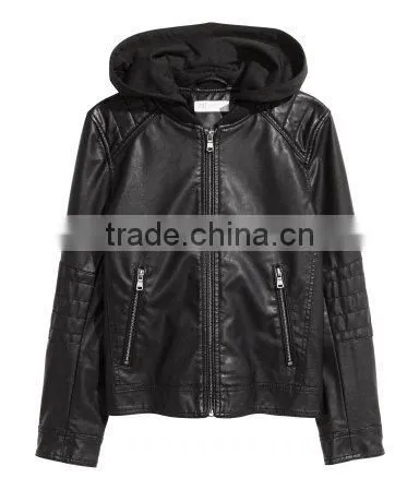 Manufacturer Price Custom Motorcycle Kids Leather Jacket Boys photo-5