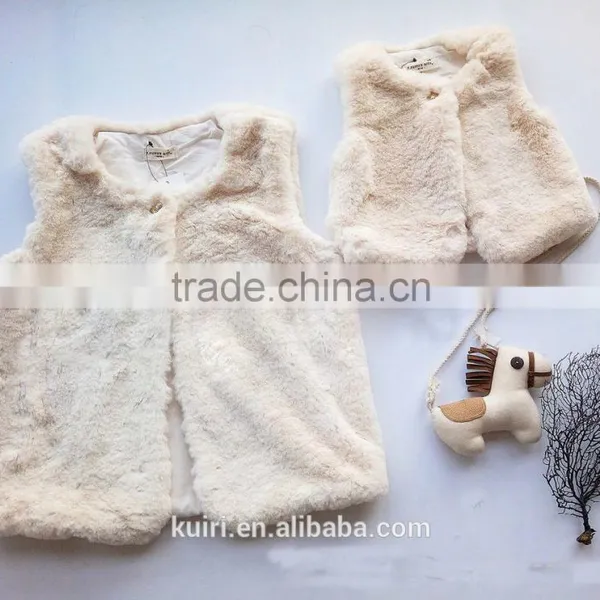 Girl Winter White Faux Fur Clothes 2016 New Brand Girls Fur Vest Waistcoat Comfortable Toddler Baby Kids Fur Vests Coat Clothes photo-3