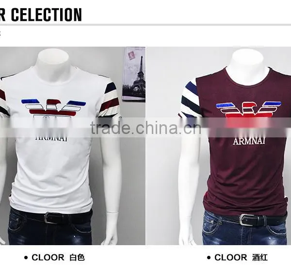 China Fashion Printed Plian Slim Fit Short Sleeve Men t Shirt photo-2