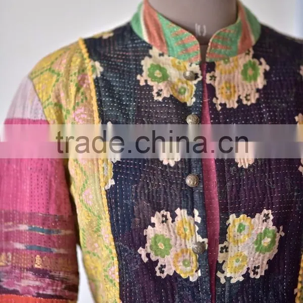 Handmade Kantha Jacket in Vintage Prints ~ Extra Extra Large photo-4