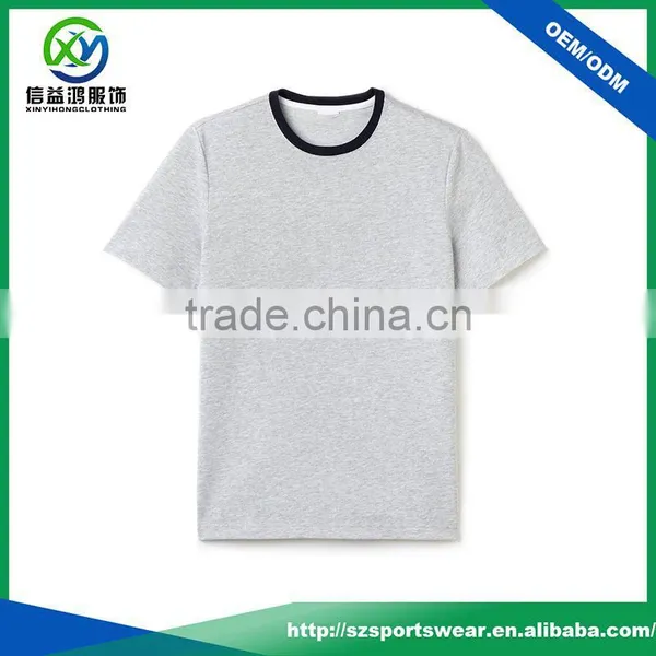 Latest Design High Quality Grey Color With Black Neck Design 95 Cotton /5 Elastane T-shirt,sports T-shirt photo-3