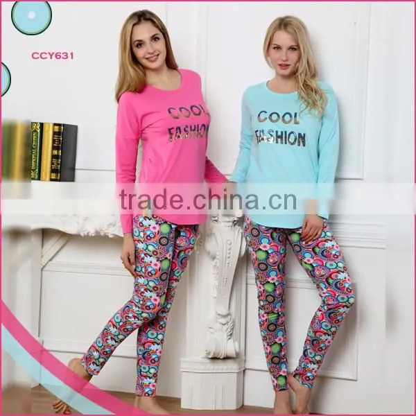New L/S Tops+ Legging100%viscose Fancy Printing Summer Pajamas Plus Size Design Women Minion Pyjamas photo-3