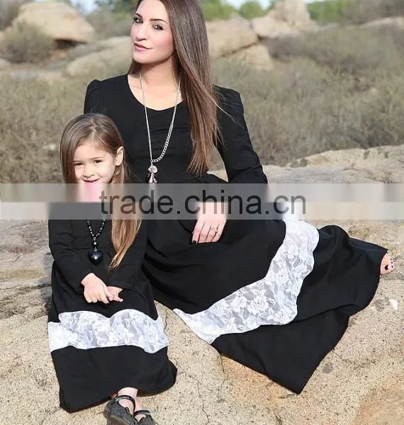 Mommy and me Maxi Dresses Women Dresses Lace Maxi Dress photo-3