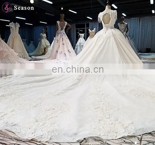 LS00380 Cap Sleeves Plus Size Elegant High Quality Lace Quinceanera Ball Gown Wedding Dress photo-5