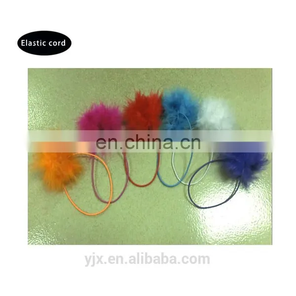 Pre-tie Elastic Hair Stretch Loop With Feather