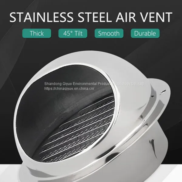 Stainless Steel Round Bull Nosed External Extractor Wall Vent Outlet Air Vent Grill Cover for Ventilation  photo-4
