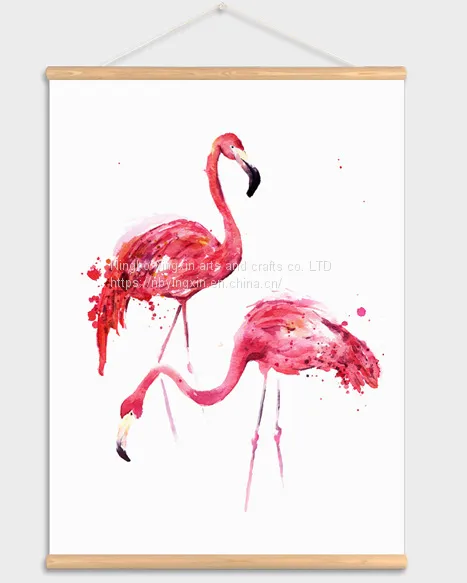 Wholesale 30*42 Inches Firwood Framed Wall Art Scroll Painting Prints Decorative Wall Hanging Scroll Art