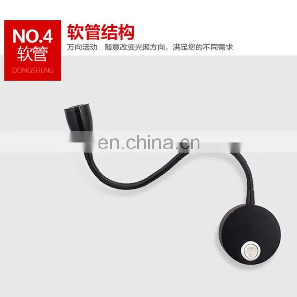 Export Quality Led Hotel Gooseneck Wall Lamp Aluminum Energy Saving Modern Led Lamp Flexible Night Stars Bedroom Lamp photo-5