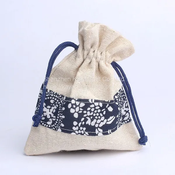 Eco Plain Linen Makeup Bag Zipper Pouch Gift Bags