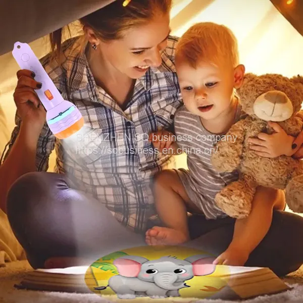 Baby Sleeping Story Book Flashlight Projector Cartoon Torch Lamp Toy Kids Toy Education Flashlight Projector Torch Lamp Toy photo-3