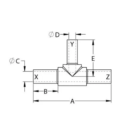 PFA Welding Reducing Tee WTRA