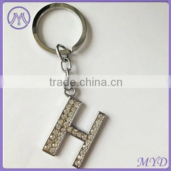 Letter R Rhinestone Metal Alphabet Key Ring From Factory Directly photo-2