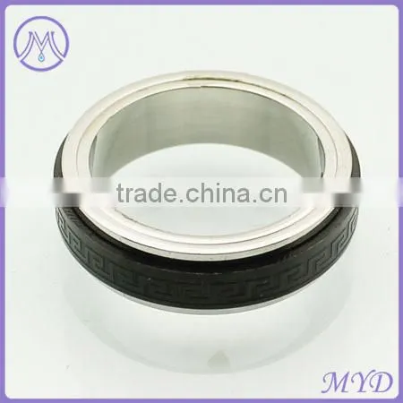 Fashion Jewelry Gold Plated Stainless Steel Stripe Ring Band for Men photo-3