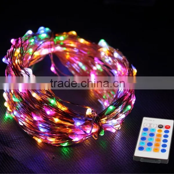 remote rf 24key ultra thin wire string light copper wire led string lights