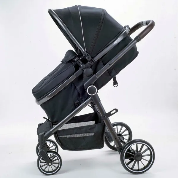 3 in 1 Linen Baby Car Seat Stroller Foldable Traveling System With Big Adjustable Carrycot photo-2